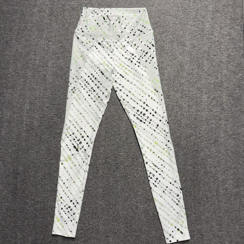 Fabletics High-Waisted Statement PowerHold Legging Womens XS* White/Gray Spotted